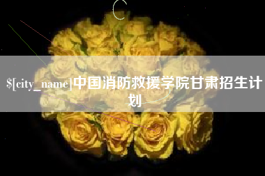 汶上中国消防救援学院甘肃招生计划