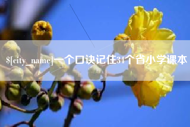汶上一个口诀记住34个省小学课本