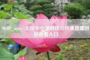 汶上全国中小学消防公开课直播回放观看入口