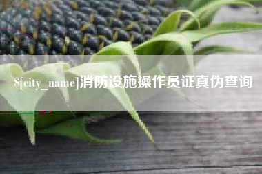 汶上消防设施操作员证真伪查询