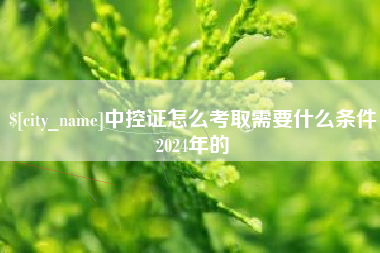 汶上中控证怎么考取需要什么条件2024年的