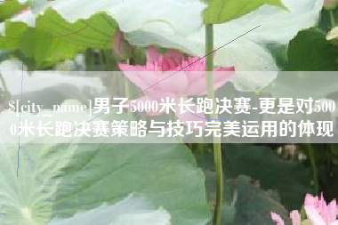 汶上男子5000米长跑决赛-更是对5000米长跑决赛策略与技巧完美运用的体现
