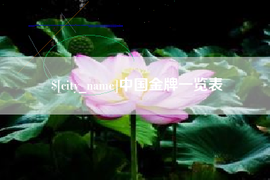汶上中国金牌一览表